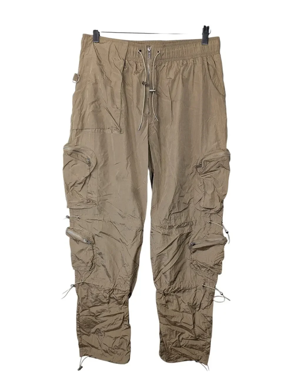 Kody Philips Tan Nylon Adjustable Utility Cargo Parachute Pant